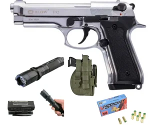 Blow f92 mate chrome with Taser Holster and 10 Bullets