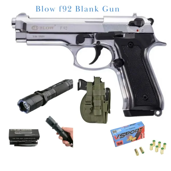 Blow f92 mate chrome with Taser Holster and 10 Bullets