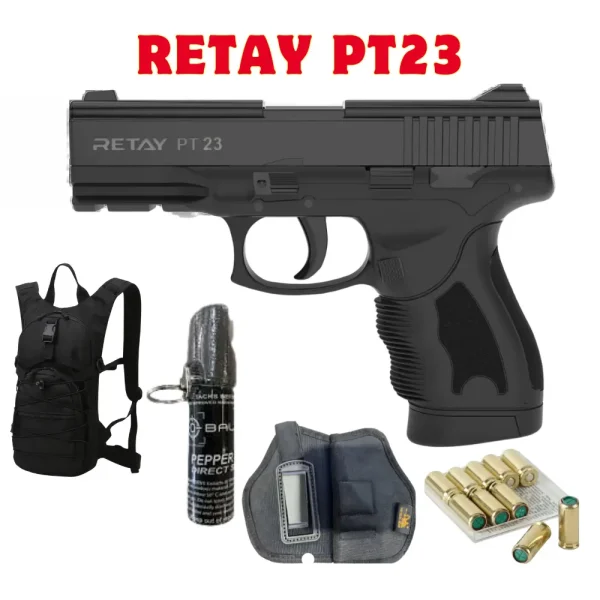 Retay PT23 with Bag, Pepper Spray, Holster, and 10 Bullets