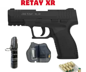 Retay XR Blank Gun with Pepper Spray, Holster, and 10 Bullets